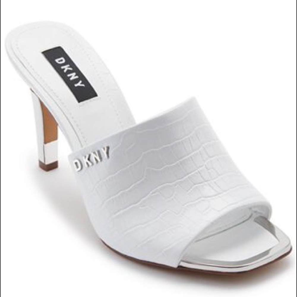White DKNY Slide heels